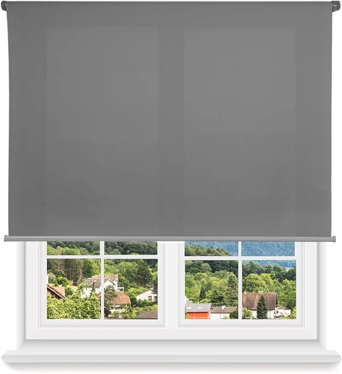 HOME MERCURY - Estor Enrollable translúcido Liso (135x180 cm, Gris)