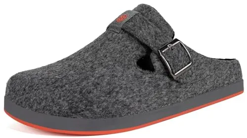 Sisttke Zapatillas de Estar Hombre Mujer Pantuflas de Fieltro,Gris,36 EU