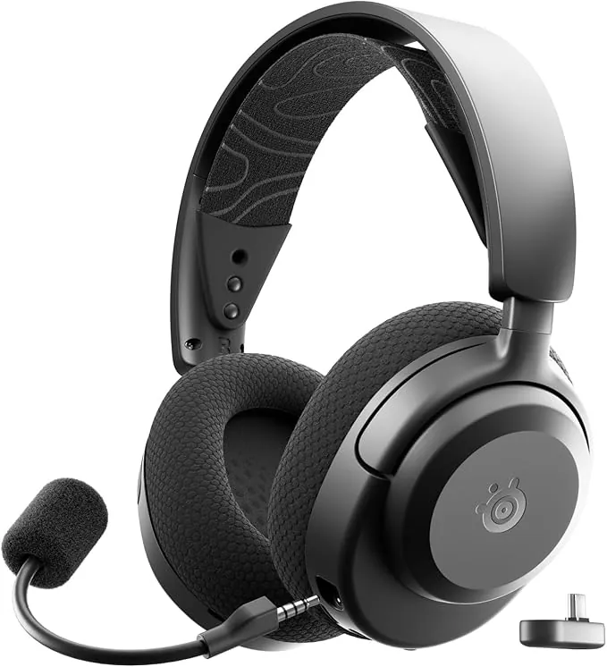SteelSeries Arctis Nova 3X Wireless Auriculares Gaming multiplataforma - App - Batería 40h - Controladores magnéticos de neodimio - 2,4 GHz/Bluetooth - Micro extraíble - Xbox,PS, PC, Switch -Negro