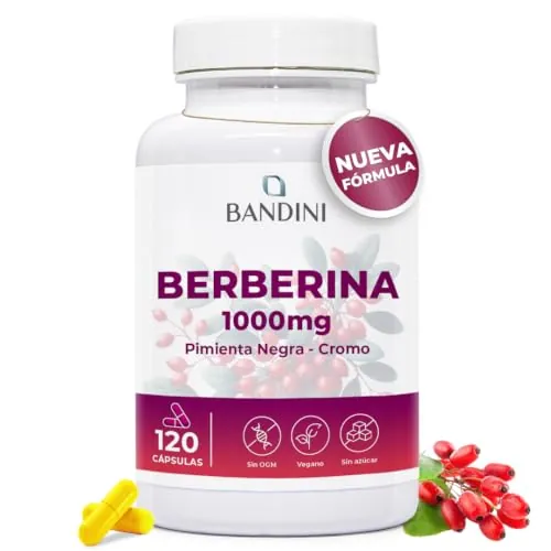 Bandini® Berberina 120 Cápsulas 1000mg - 97% de Berberis Aristata -