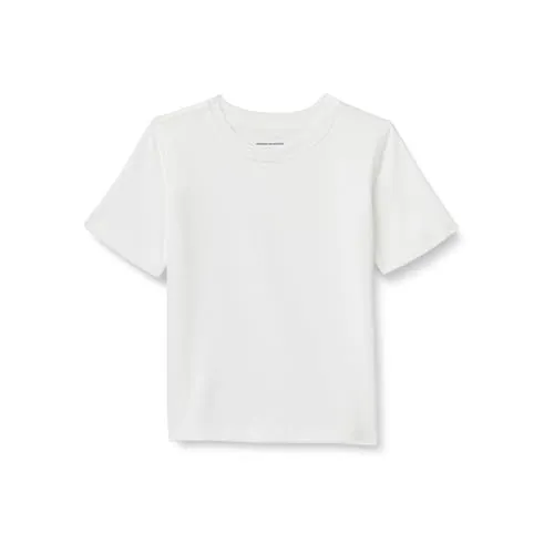 Amazon Essentials Camisetas de Manga Corta Niños, Blanco, 8 años
