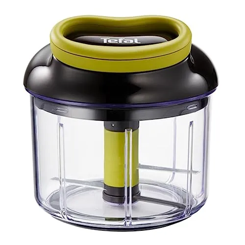 Tefal 5 Segundos - Picadora Manual 900 ml | 2 Cuchillas de Acero Inoxidable, Sin Electricidad, Rápida y Segura, Para Verduras, Cebolla, Frutos Secos, Guacamole, Fácil de Limpiar