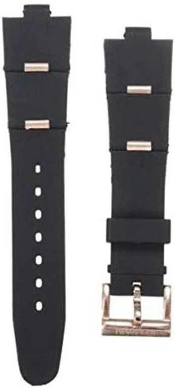 GOZAR Oro Y Oro Rosa Silicagel Reloj Banda Watch Correa Compatible con Reloj-Rosa Rojo-24Mm