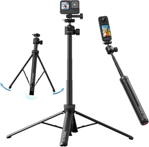 Ulanzi TT24 Trípode Palo Selfie con Liberación Rápida Cka para Cámara de Acción dji Pocket 3/4, dji Osmo Action 5 4, GoPro, Insta360 X5/X4/X3/Ace Pro/One X2, Accesorios para Cámara de Acción