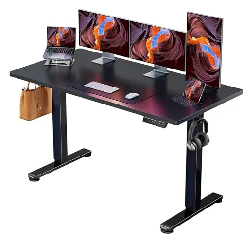 ErGear Escritorio Elevable Eléctrico, 140x70cm, Negro