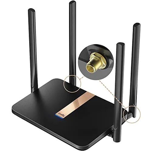 Cudy Router Wi-Fi 4G LTE Cat 4 AC1200, con antenas desmontables, LT500D | Cat. 4, 150 Mbps de descarga, Wi-Fi 5 AC1200 (867/300), 4 puertos FE, ranura para tarjeta Nano SIM, antena SMA desmontable