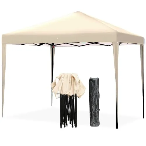 ISE Carpa Plegable 3x3, pergolas de Jardin Robusto, Carpas para Exteriores con 4 Paredes pergolas de Laterales para Reception, Fiesta, Camping, Festival, Cerveza, Carpa Camping Gris