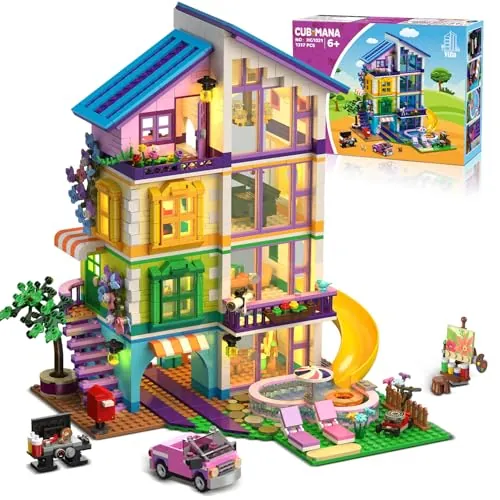 CUBIMANA Friends Casa de Niñas para Construir con Luz LED para Niños 6-14+