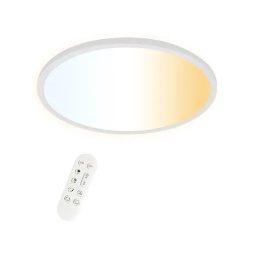 ONDTA Plafón LED Techo 22W 2800LM 2700K-6500K Regulable Ø42CM, Blanco