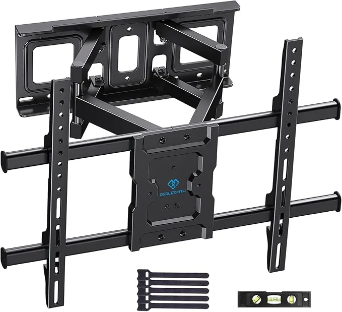 PERLESMITH Soporte TV Pared, para 37 a 85 Pulgadas hasta 60kg TVs, Soporte TV Articulado Inclinable Y Giratorio, Sujecion Televisión 65 MAX VESA 600x400mm PSPILFK1