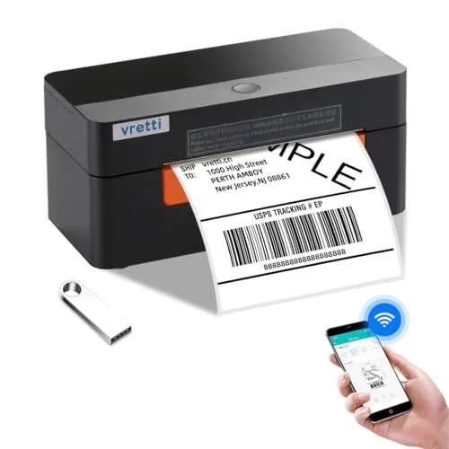vretti WiFi Impresora térmica de Etiquetas, Etiquetas Autoadhesivas 4x6