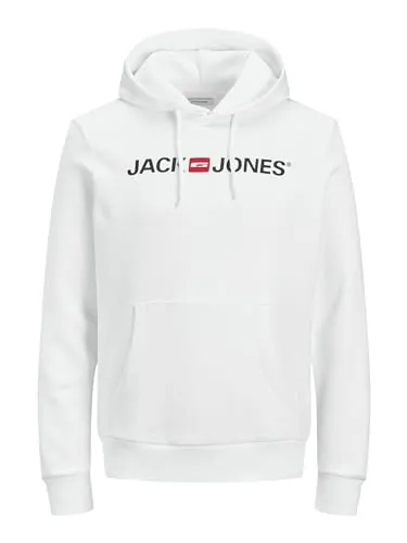JACK & JONES JJECORP Old Logo Sweat Hood Sudadera con Capucha, Blanco, M para Hombre