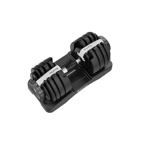 Bowflex SelectTech 52 mancuerna ajustable 2–24 kg (15 en 1), Selección rápida patentada con dial, Componentes internos metálicos, Bandeja incluida, (1 mancuerna)