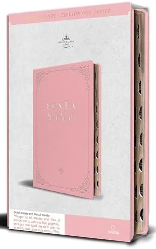 Biblia RVR 1960 letra grande tamaño manual, Piel rosada con índice / Spanish Bible RVR 1960 Handy Size Large Print Leathersoft pink with index: ... Piel Rosada / Reina-Valera 1960 Leathersoft