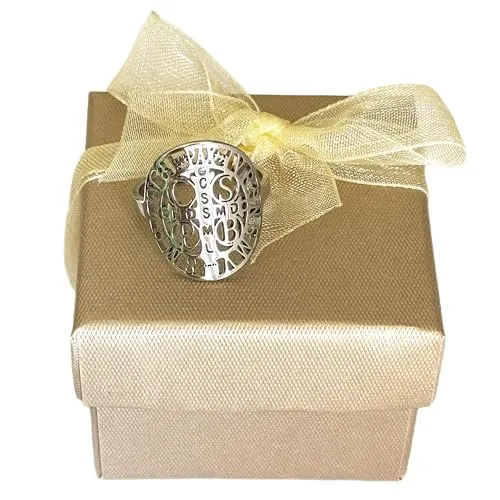 Simboliks Anillo de San Benito en Acero Inoxidable Ajustable, Amuleto de Protección contra el Mal de Ojo, Joyería Espiritual y Religiosa Unisex, Contra Envidias y Malas Energías, Exorcista