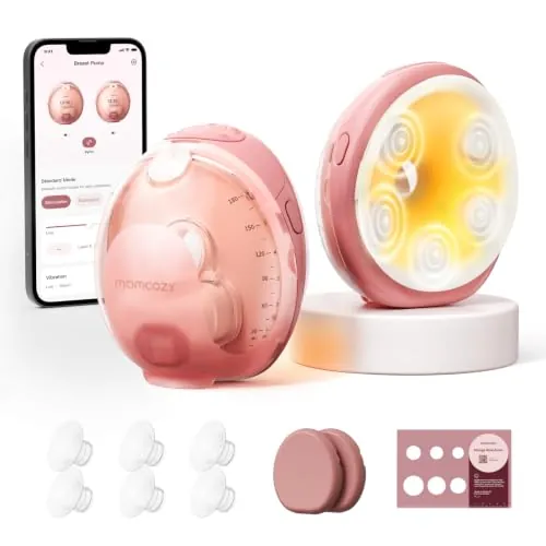 Momcozy Wellness 1 Sacaleches Eléctrico con Calor 360° y Masaje de 5 Zonas