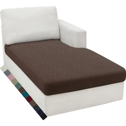 YSTELLAA Funda Asiento Sofa Elástico, Funda Cojin Sofa Separado Universal, Funda De Protección para Muebles, Ajustable, Antideslizante Y Suave, Lavable, Chaise Longue, Café