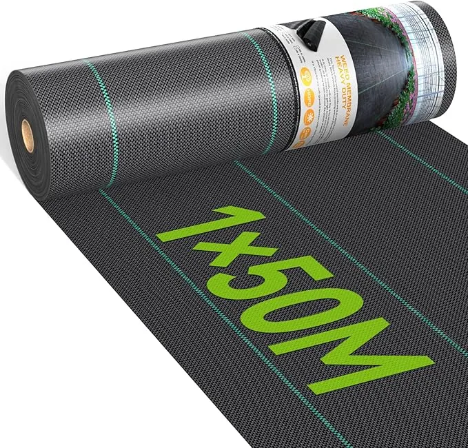 iropro Malla Antihierbas, 1m x 50m, 50m² Malla contra Malas Hierbas, Tela Antihierbas, Tela Geotextil para Control de Maleza, Protección césped Artificial, Lona antimalezas jardín, Anti-UV