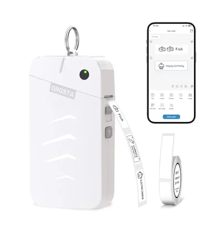 ORGSTA S001 Etiquetadora Bluetooth Portátil Impresora Label Maker | 2000 mAh Mini Térmica Etiqueta Adhesiva Printer para Hogar, Oficina, Escuela