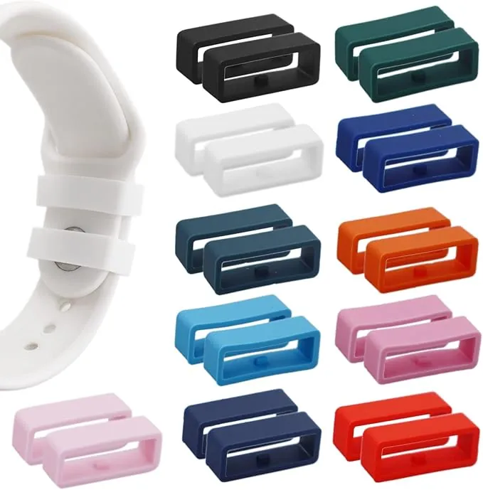 22 Piezas Correa Repuesto Goma, 22mm Reloj Pulsera, Soporte y Retenedor Silicona,Retenedor Correa,Reloj Hebilla Silicona Anillo, Retenedor Correa Reloj,para reloj inteligente