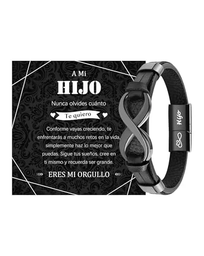 MANVEN Pulsera Hijo Regalo para Hijo Regalos Para Adolescentes Regalo Cumpleaños 18 Graduación Navidad Pulsera Cuero Hombre Grabado Inspiración