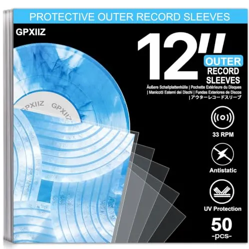 GPXIIZ 50x Fundas Vinilos LP Exterior 12 Pulgadas con Protección UV