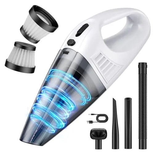 Aspirador de Mano Potente 9000Pa, Aspiradora Coche sin Cable Portátil 120W