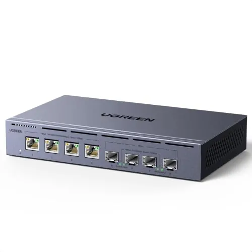 UGREEN Switch LAN con 4X 10G RJ45+4X 10G SFP+ Switch de Red 10G