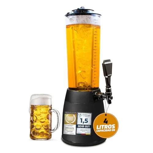 GOODS+GADGETS® Dispensador de Cerveza 4 L con Grifo y Enfriador
