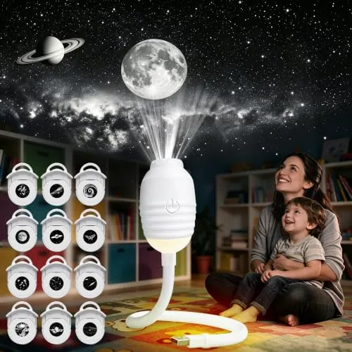 Proyector de Galaxia,2 en 1 Luz Nocturna proyector planetario