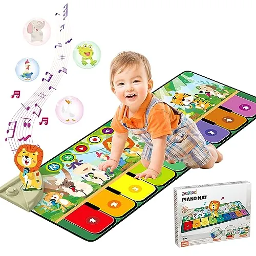 Rodzon Alfombra Musical Piano Bebé 1 Año,Juguetes Niños y Niñas con 19 Canciones y 10 Animales,Regalos Navidad Cumpleaños 1 2 3 Años