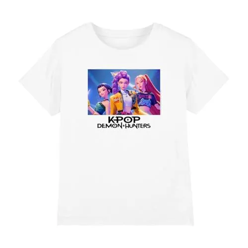 K-Pop Demon Hunters - Heroic Huntrix Huntr/X Kids T Shirt, White, 9-11 Years