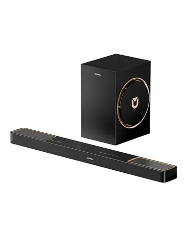 ULTIMEA Barra de Sonido 3.1.2 Canales para TV con Subwoofer de 6,5", Sistema Surround para Cine en Casa, Bluetooth 5.4, HDMI eARC, Skywave F30 Boom