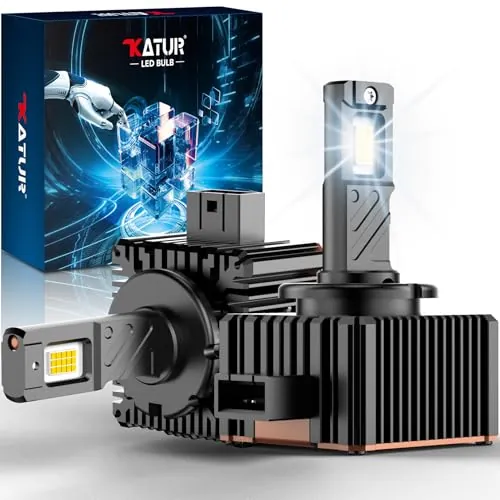 KATUR Bombillas D1R D1S LED 800% Brillante, 30000LM 6500K Blanco Xenón 1:1 Bombillas D1S LED Plug and Play, Paquete de 2