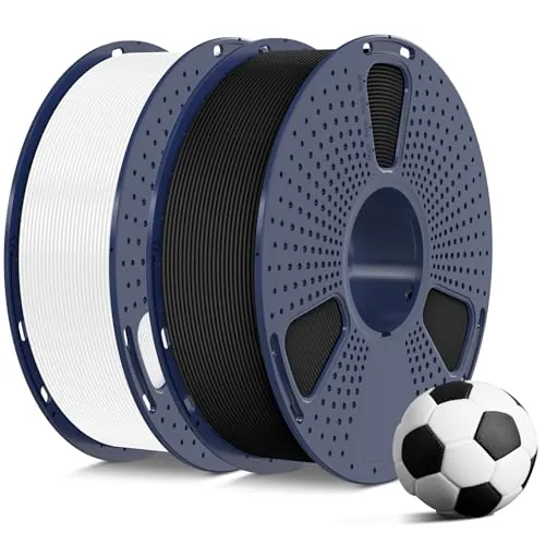 SUNLU Filamento PLA Matte 1.75mm, Filamento para Impresora 3D con Superficie Mate, Neatly Wound Filamento, Fácil de Usar, 2kg Filamento PLA para Impresoras FDM 3D, Blanco+Negro Mate