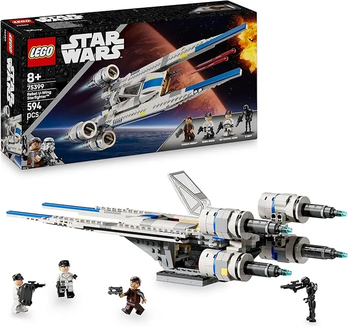 LEGO Star Wars 75399 Rebel U-Wing Starfighter Building Toy with Swing-Wing Function & 3 Minifigures Incl. Cassian Andor, Plus a K-2SO Droid Figure - Gift for 8+ Year Old Boys & Andor Season 2 Fans
