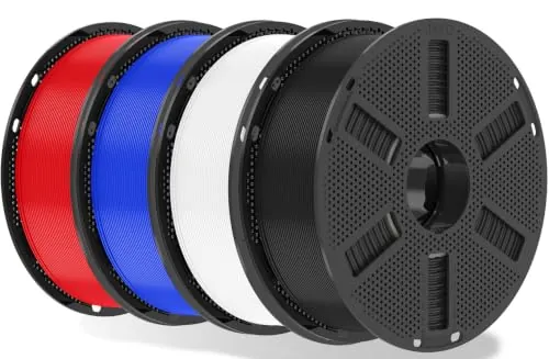 JAYO Negro+Blanco+Rojo+Azul PLA Filamento 1.75mm 4.4kg Bundle