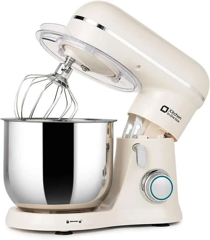 Kitchen in the box Batidora Amasadora Compacta 3.5L, Amasadora Pan y Repostería 800W, 10+ Velocidades con Pulso, Robot de Cocina Multifunción con Accesorios, para Principiantes y Cocinas Pequeñas