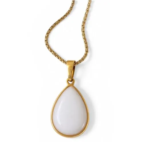 Generisch Collar con colgante de gota de acero inoxidable – DIY joyas de leche materna