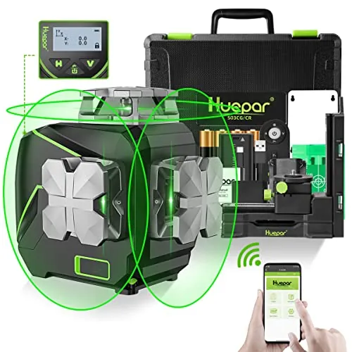 Nivel Láser 3x360 °Huepar, Autonivelante con Pantalla LCD,Bluetooth
