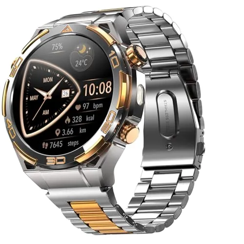 Blackview Smartwatch -GPS, AI, Linterna, Brújula, AMOLED 1.43" Reloj Inteligente Hombre -Monitor de Frecuencia Cardíaca/Presión Arterial, Llamadas Bluetooth, 100+ Modos Deportivos, Android/iOS, Plata