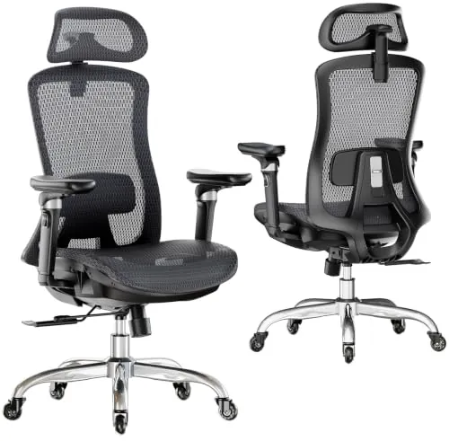 Marsail Silla Oficina ergonómica de Malla, Big&Tall, con reposabrazos 6D