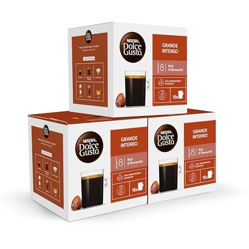 NESCAFÉ Dolce Gusto Café Grande intenso - Cápsulas de Café, 48 Cápsulas (3 x 16) - Americano Grande - Originales para cafeteras Dolce Gusto