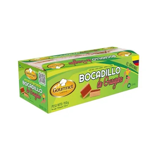 Pack de 36 Bocadillos de Guayaba - 950 g - Sabor Dulce - Alto Contenido en Vitamina C - Valor Energético 23g Hc por Bocadillo - Utilizado en Ciclismo - Gourmet Latino