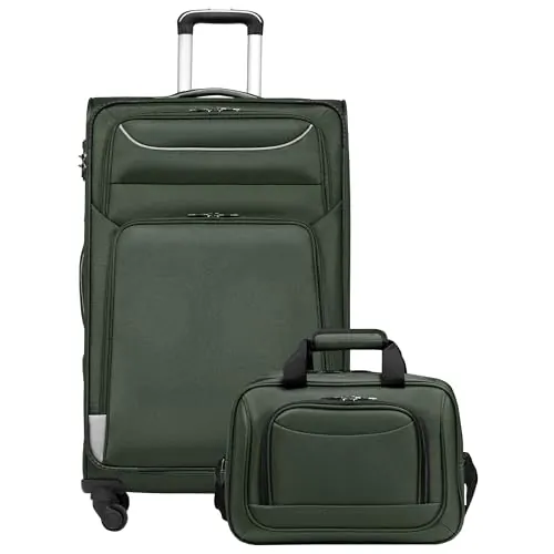 COOLIFE Maleta Grande Blanda Trolley 80cm y 1 Bolsa Bandolera Grande