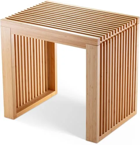 Banqueta - Taburete Tocador Maquillaje - Asiento Tocador Maquillaje Bambú