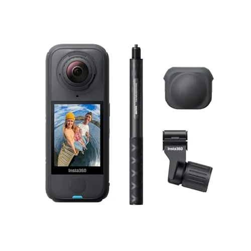 Insta360 X4 Air Paquete de esquí: cámara 165 g con resolución 8K y 360°, Efecto Selfie Stick Invisible, Lentes reemplazables, graba Primero y encuadra después, estabilización FlowState