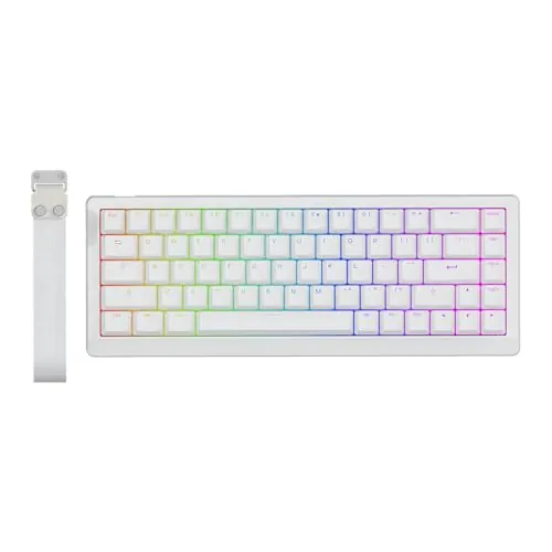 EPOMAKER HE68 Lite Teclado para Juegos con Cable con Hall Effect, Sondeo de 8000Hz y Escaneo de 128000Hz, Activación Ajustable, Latencia de 0,125ms, Amortiguación Acústica, Snap Key, A-RGB (Blanco)