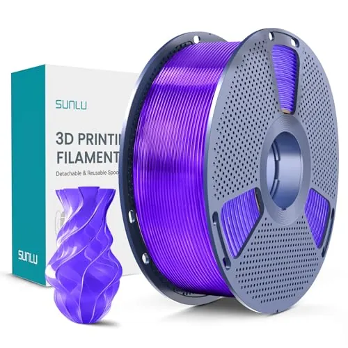 SUNLU PLA+ Filament 1.75mm, Filamento PLA Plus, 1KG Morado Transparente | Mayor Durabilidad, Alta Resistencia, Envase al vacío