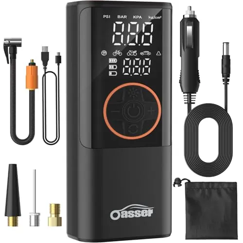 Oasser Compresor Aire Portatil Pequeño 6000mAh 150PSI, Cable Encendedor 3M